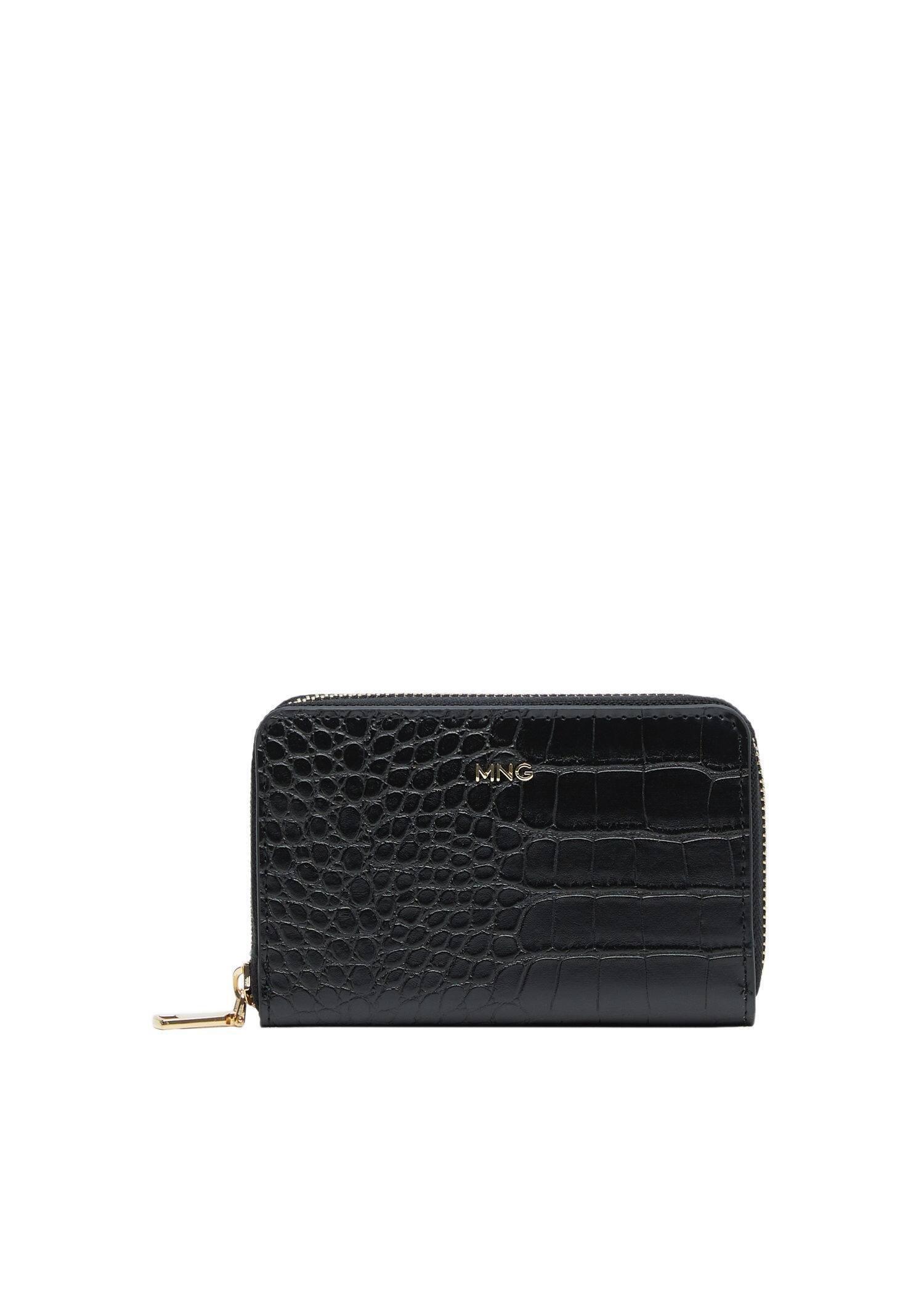 Black Croc-Effect Wallet, , large image number 0