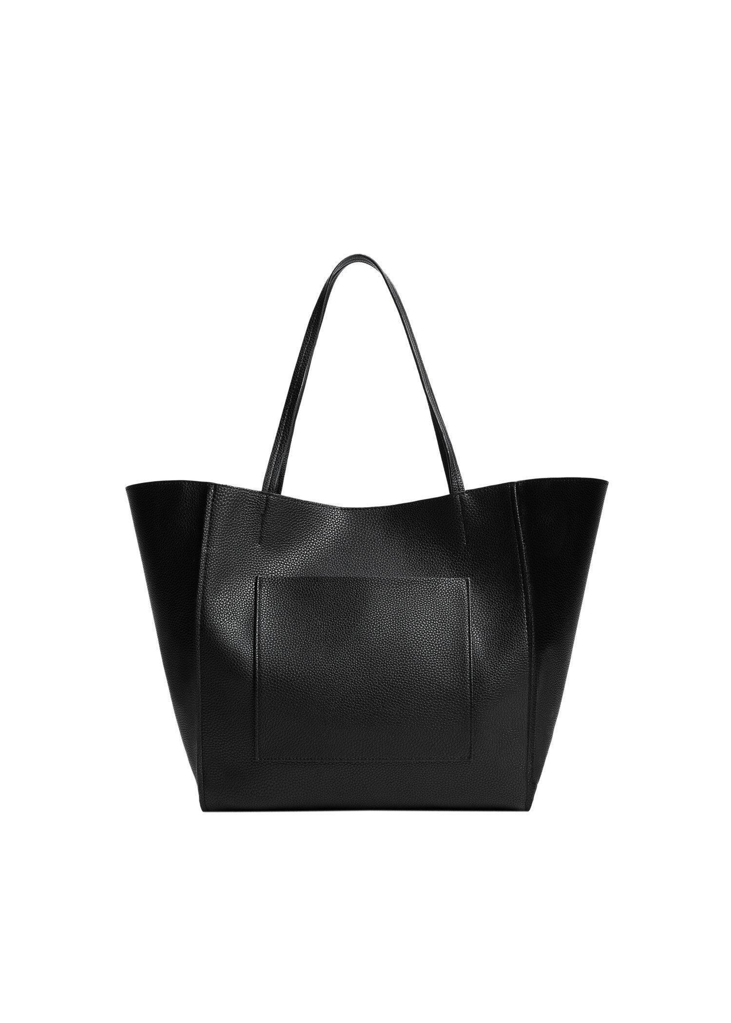 black Pocket shopper bag, , large image number 0