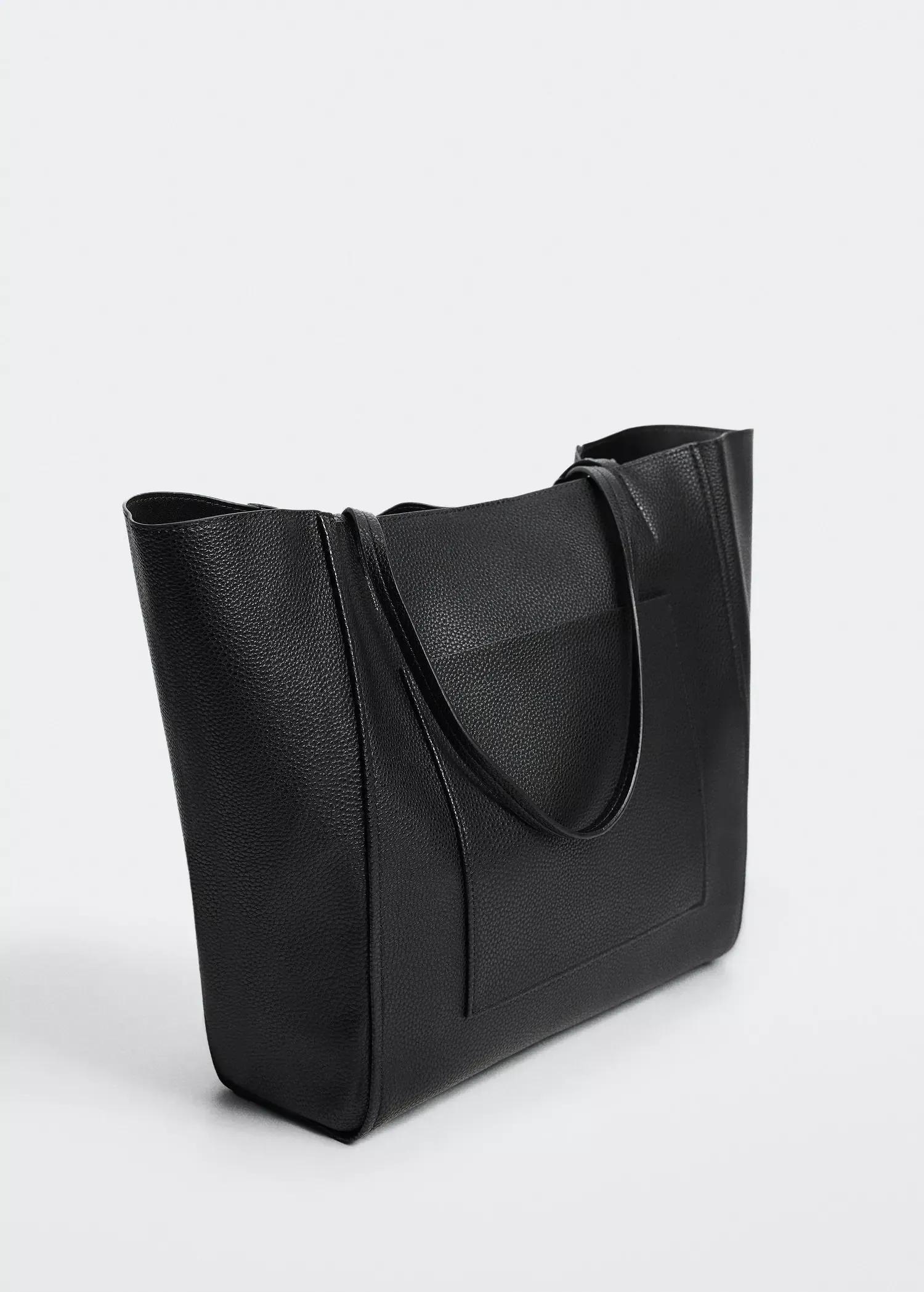 black Pocket shopper bag, , large image number 1
