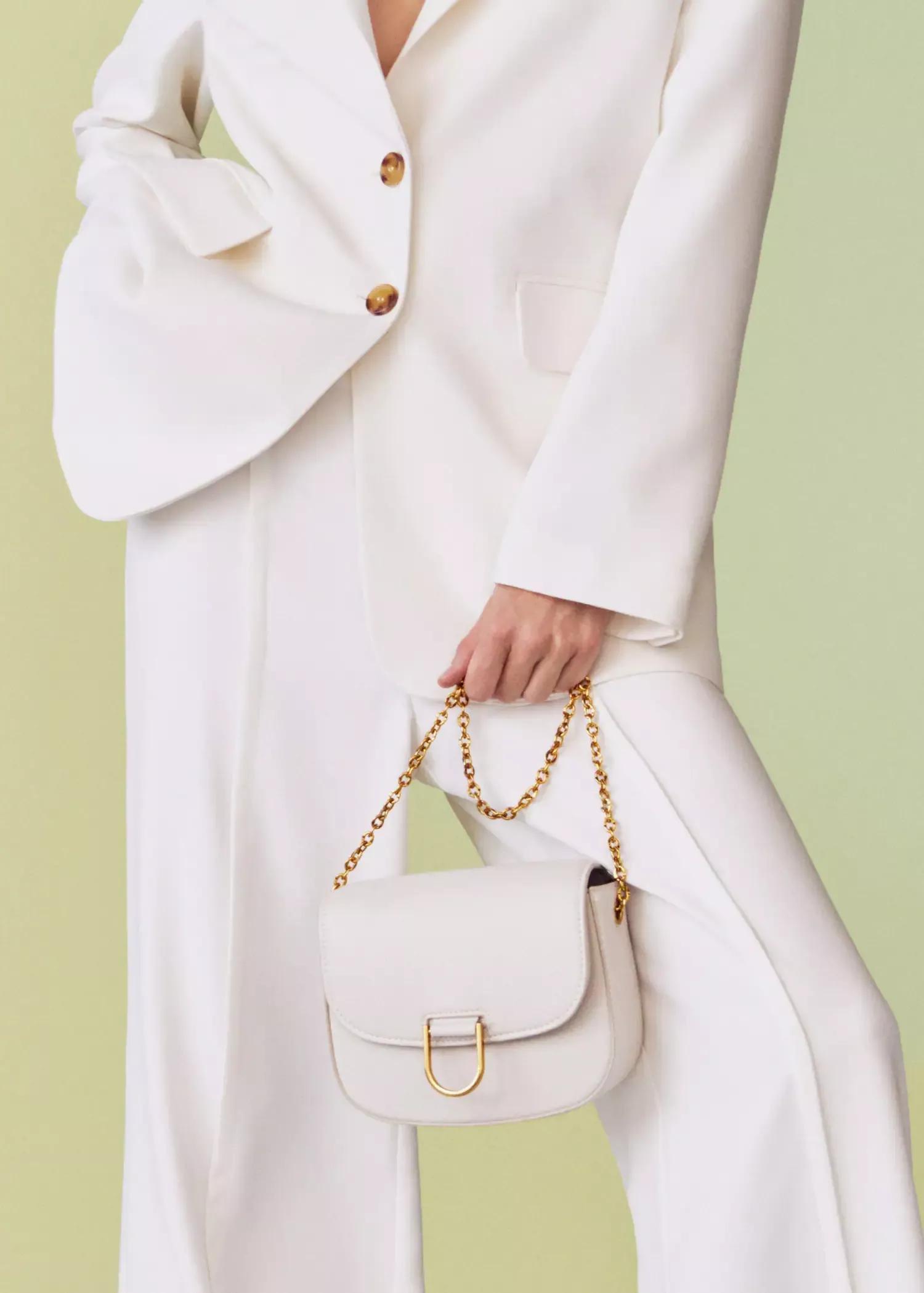 natural white Flap chain bag, , large image number 5