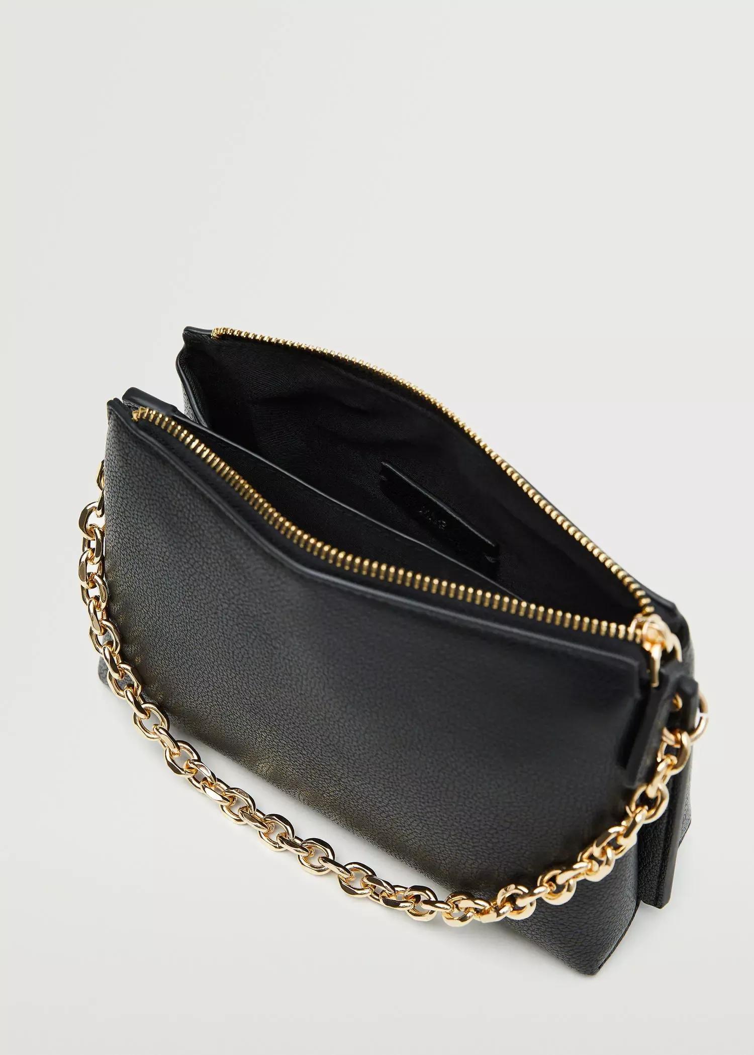 black Crossbody bag with chain, , large image number 2