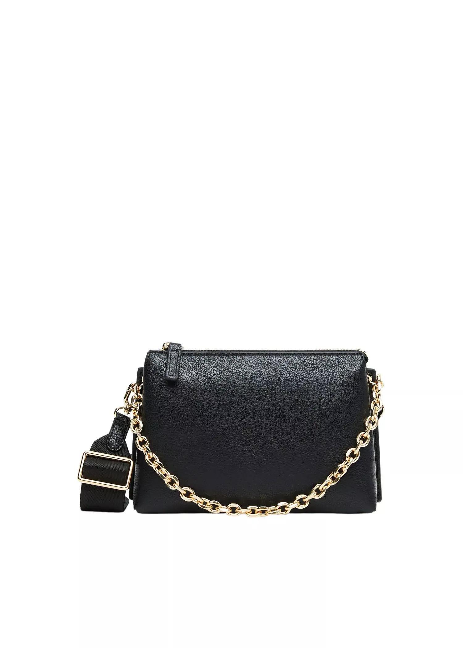 black Crossbody bag with chain, , large image number 3