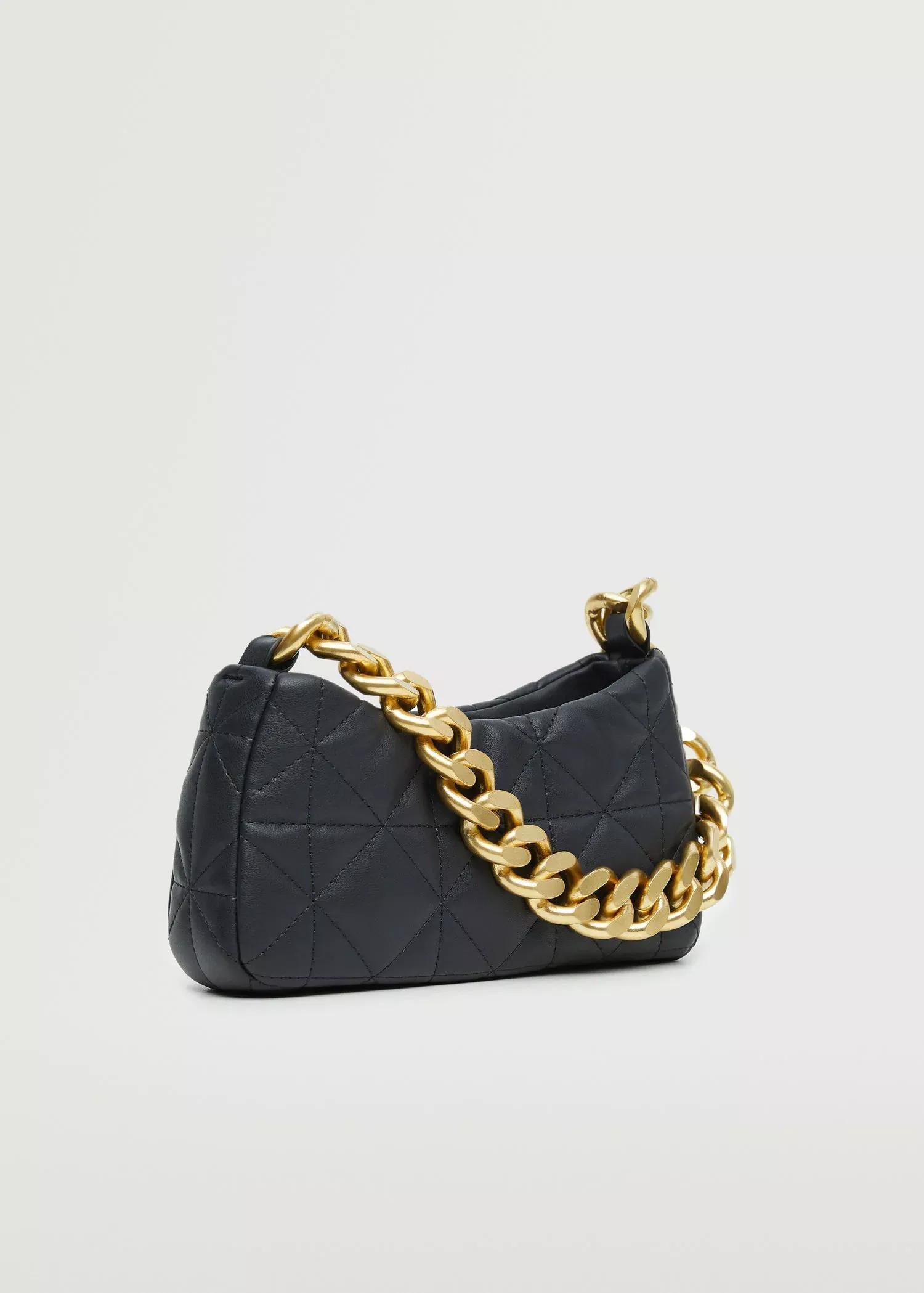 black Quilted chain bag, , large image number 3