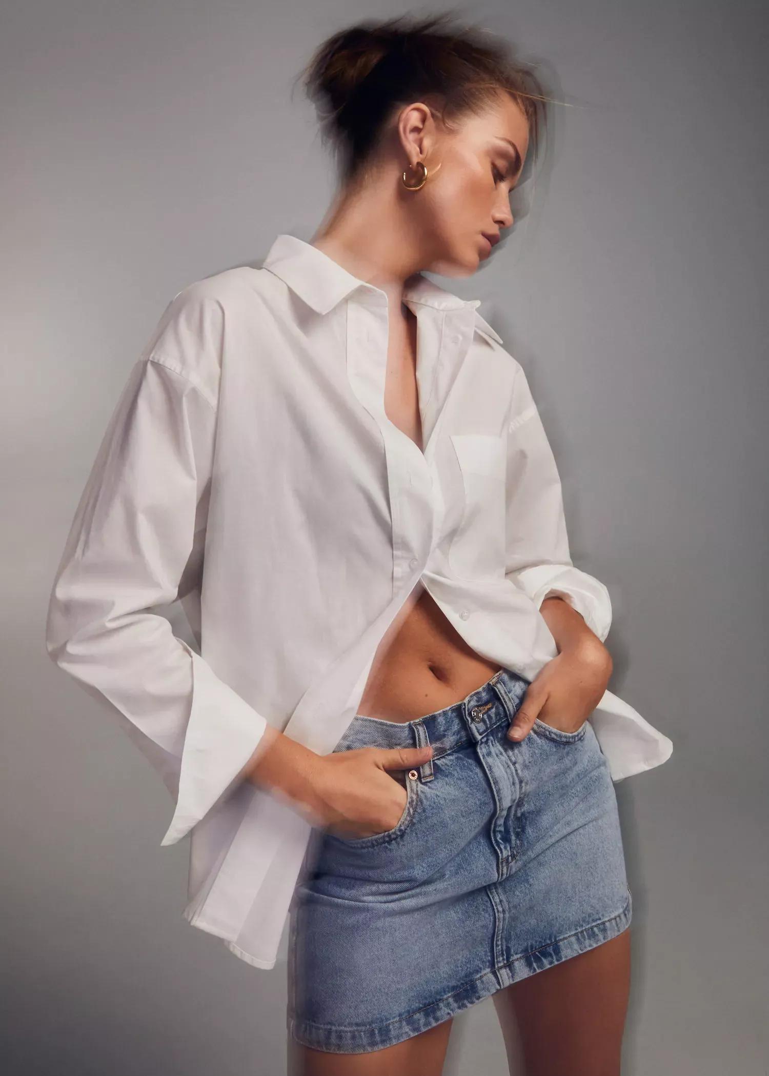 Open Blue Denim Miniskirt, , large image number 3