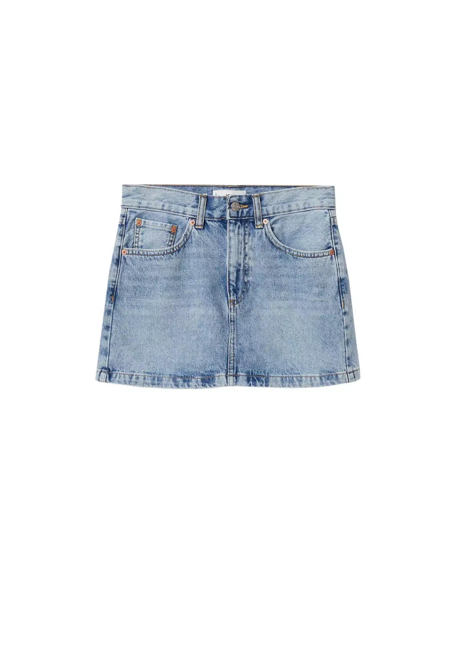 Open Blue Denim Miniskirt, , large image number 7