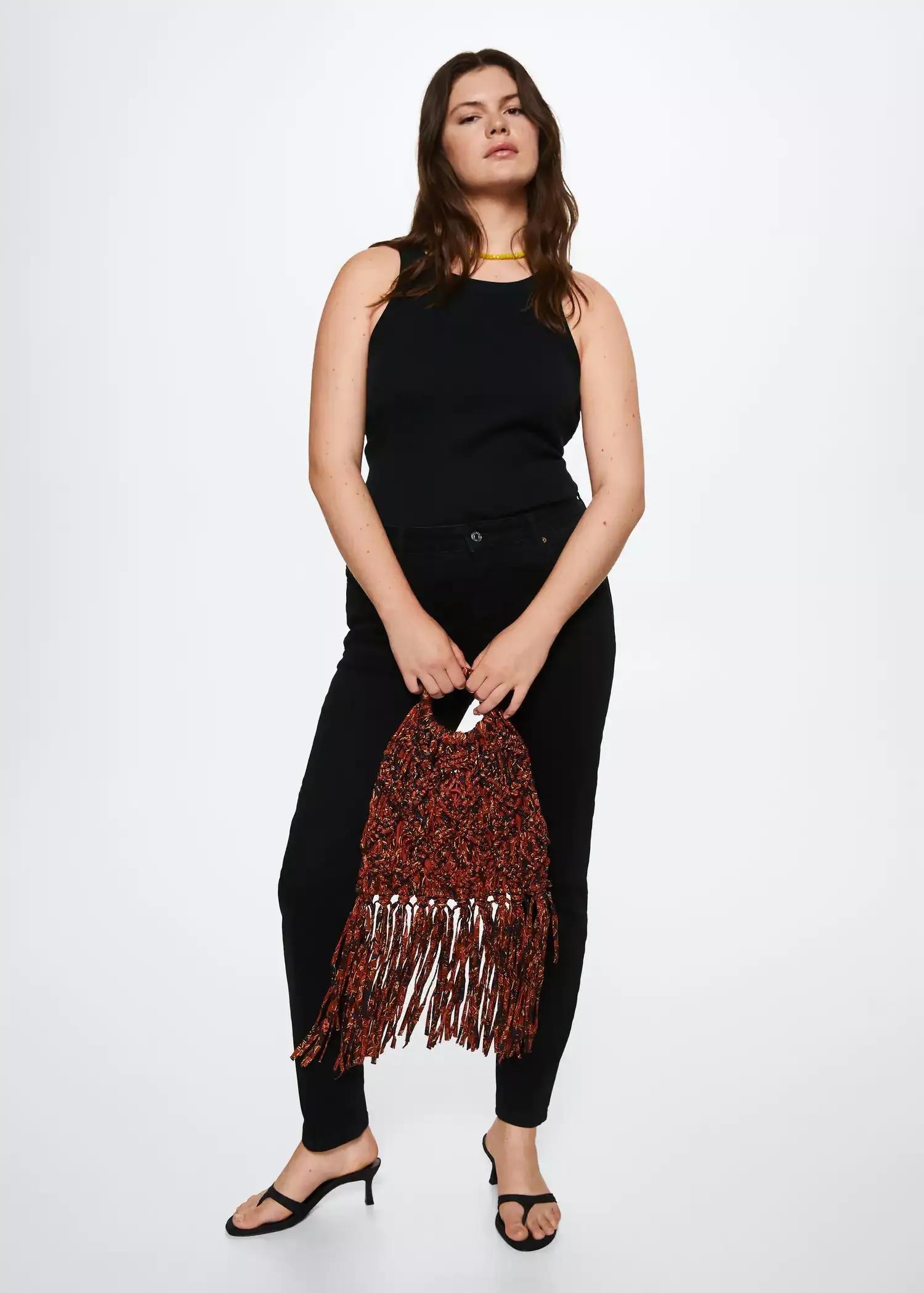 open grey High-rise skinny jeans, , large image number 4