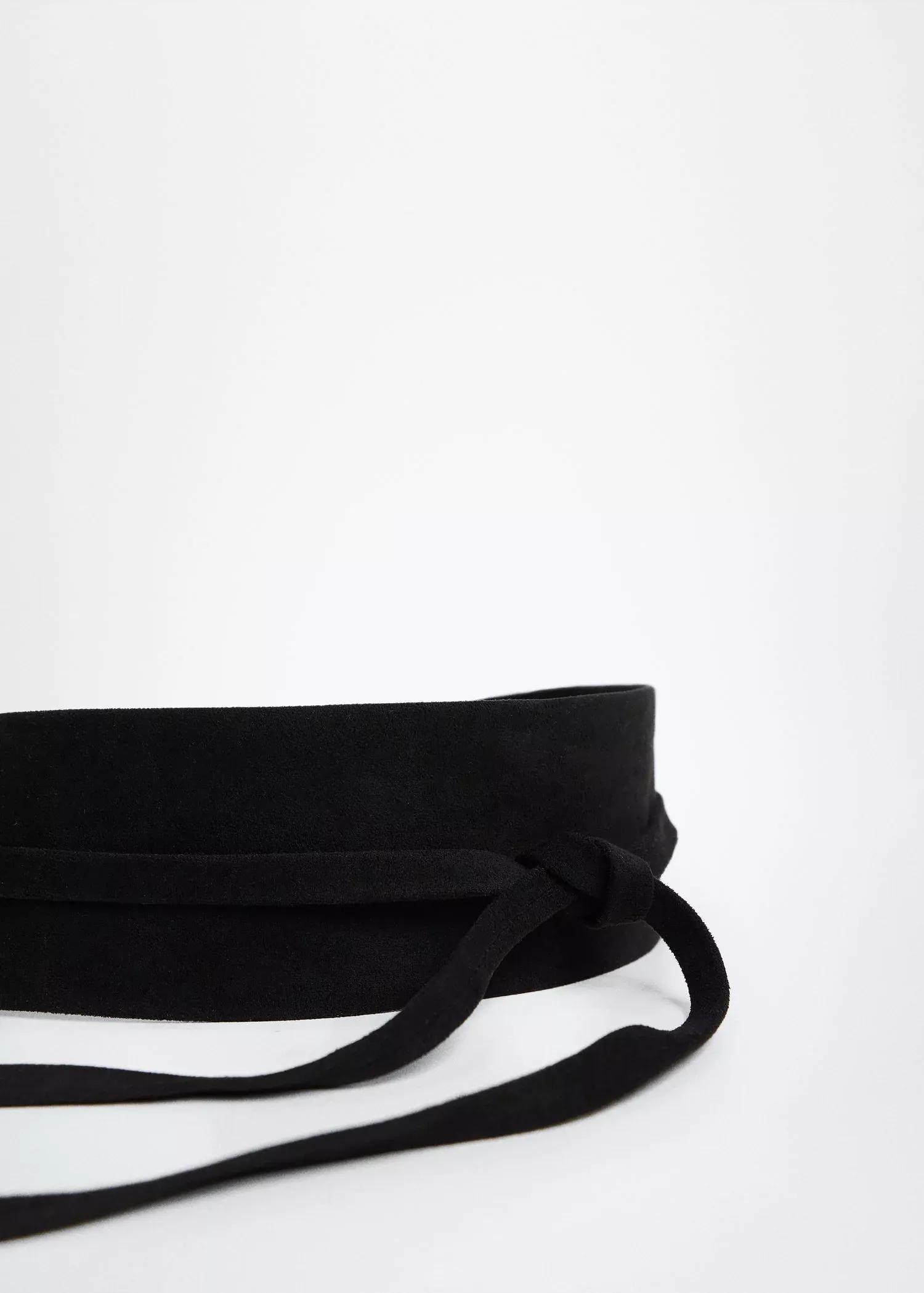 Black Interwoven Sash Belt, , large image number 3