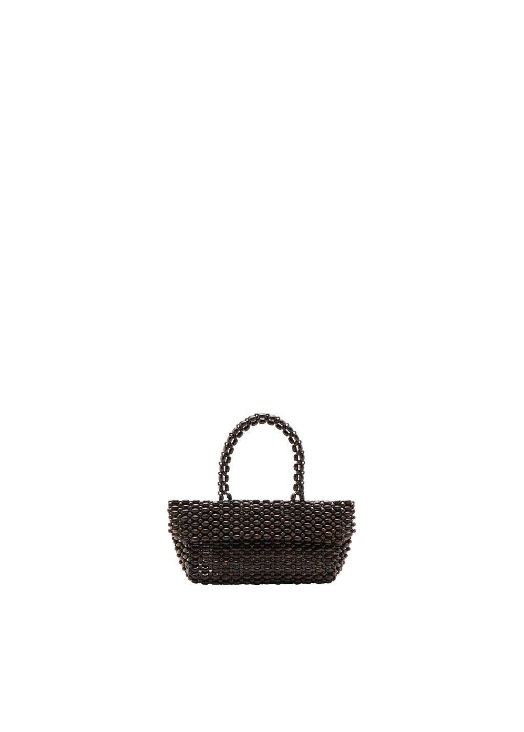 DARK BROWN Natural fibre handbag, Dark Brown, large image number 3