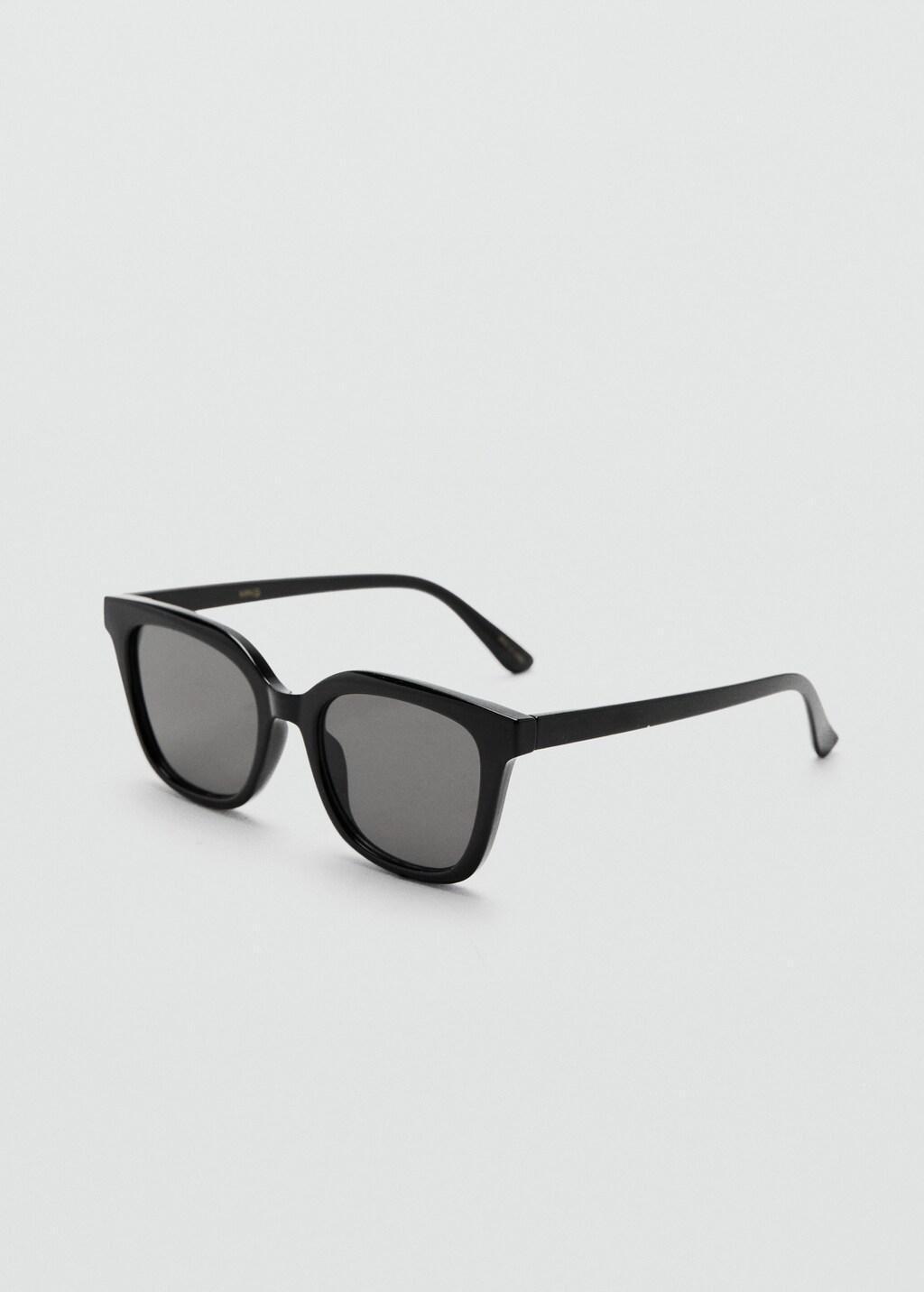Black Squared Frame Sunglasses, Black, large image number 0