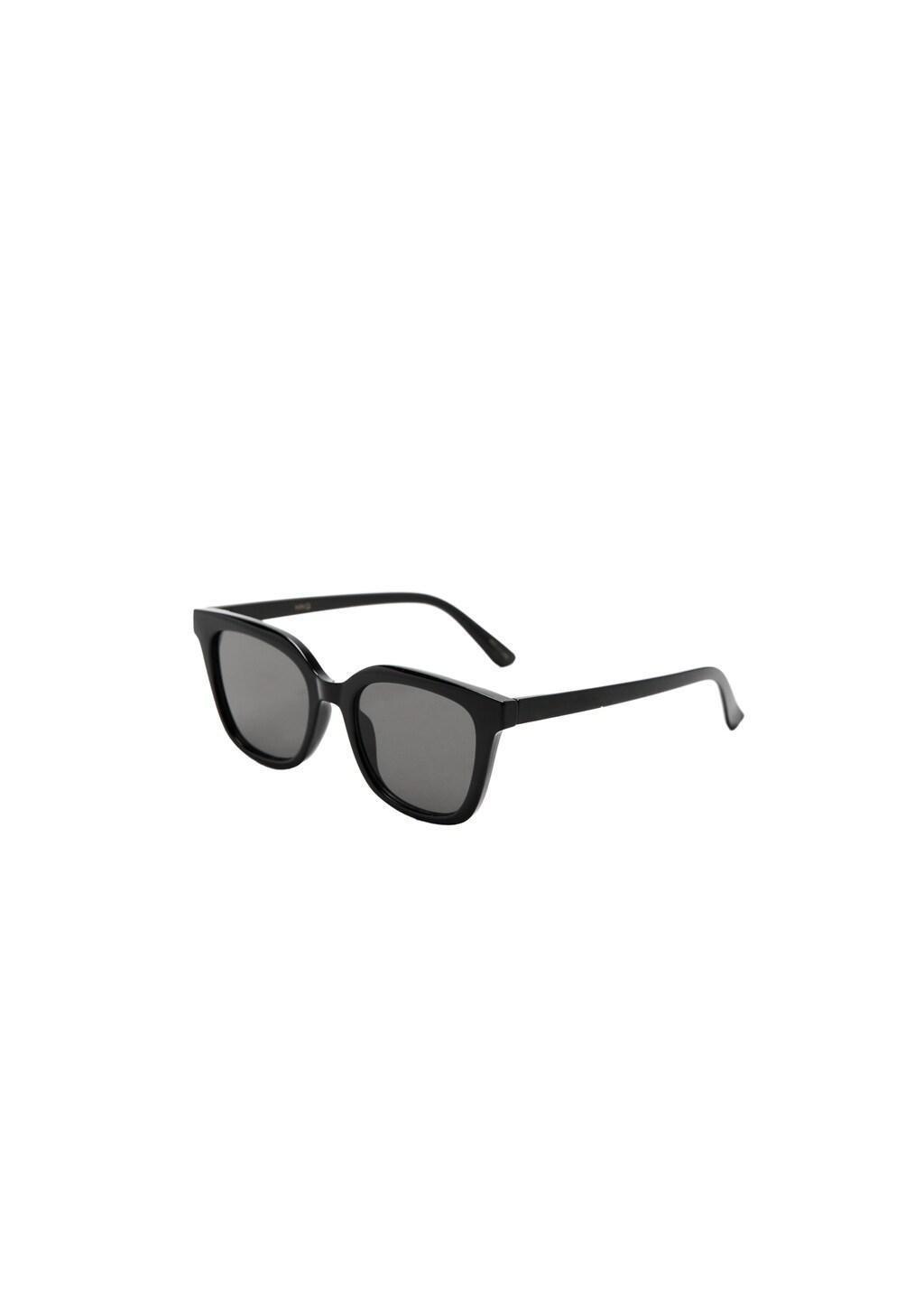 Black Squared Frame Sunglasses, Black, large image number 2
