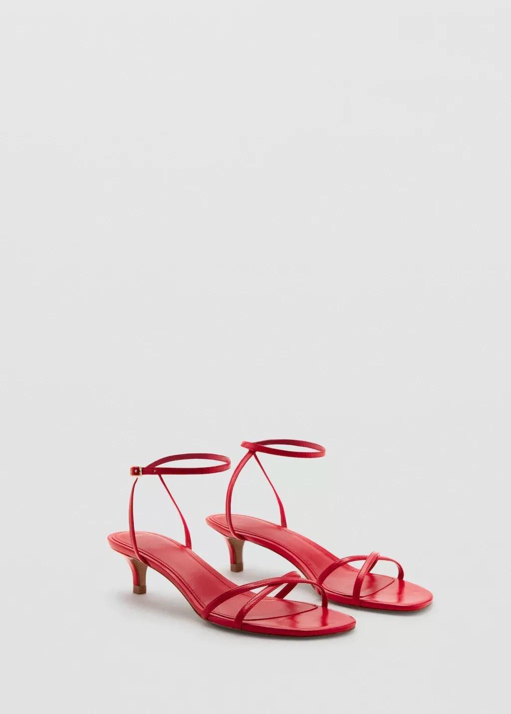 Red Criss-Cross Straps Sandals, 0201_70, large image number 1