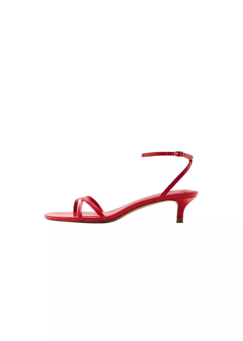 Red Criss-Cross Straps Sandals, 0201_70, large image number 3