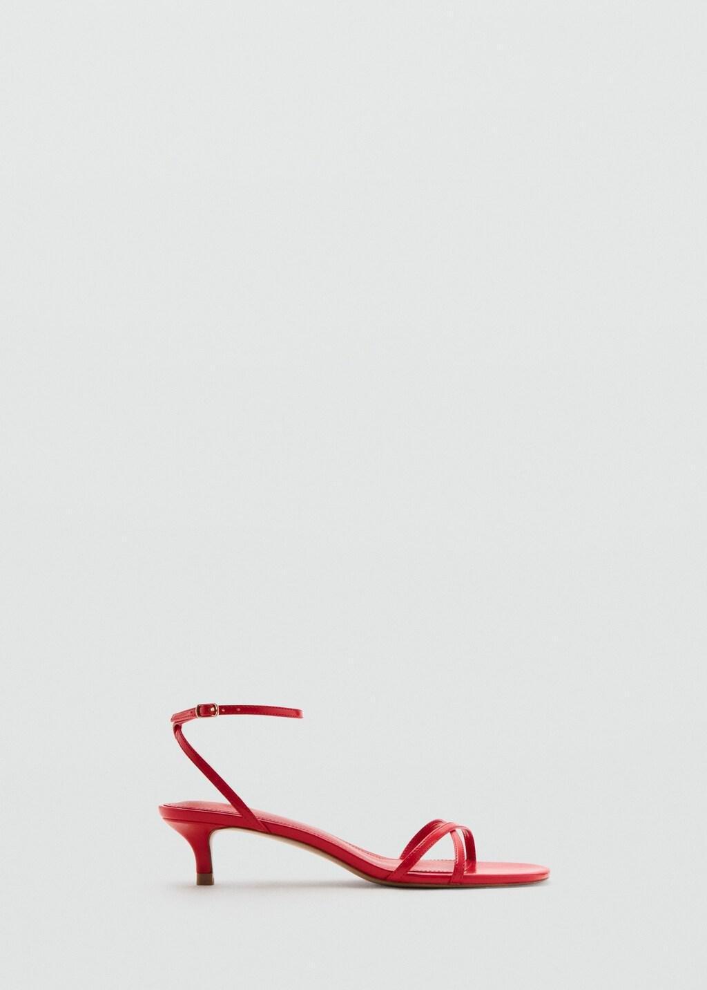 Red Criss-Cross Straps Sandals, 0201_70, large image number 4