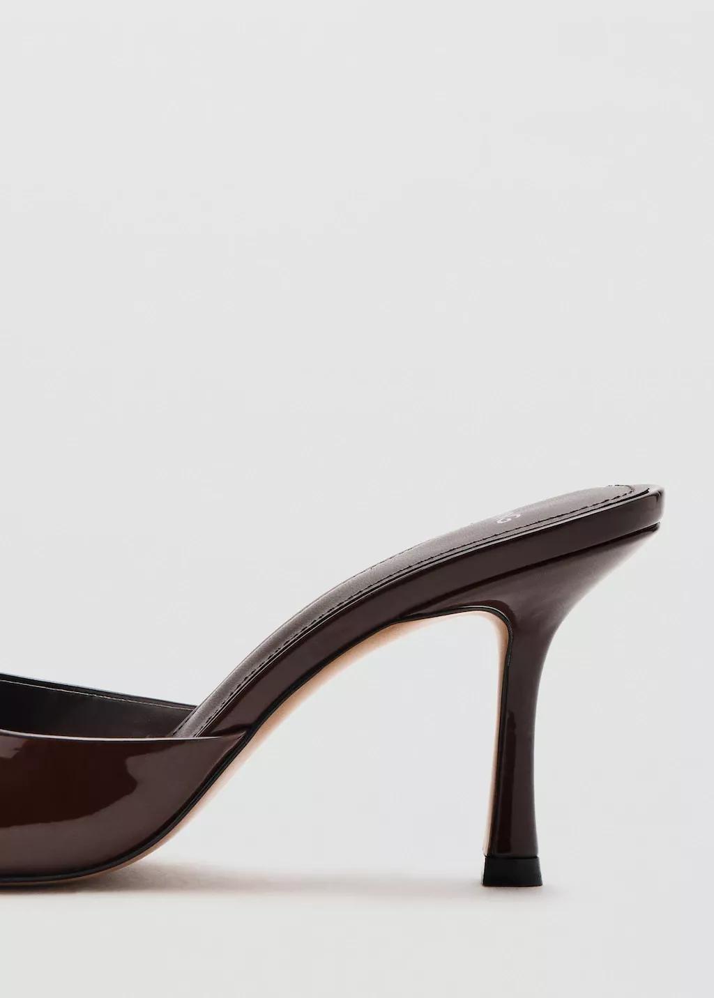 Brown Patent Leather High-Heeled Sandals, 0201_32, large image number 2