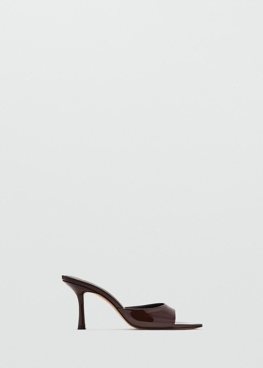 Brown Patent Leather High-Heeled Sandals, 0201_32, large image number 4