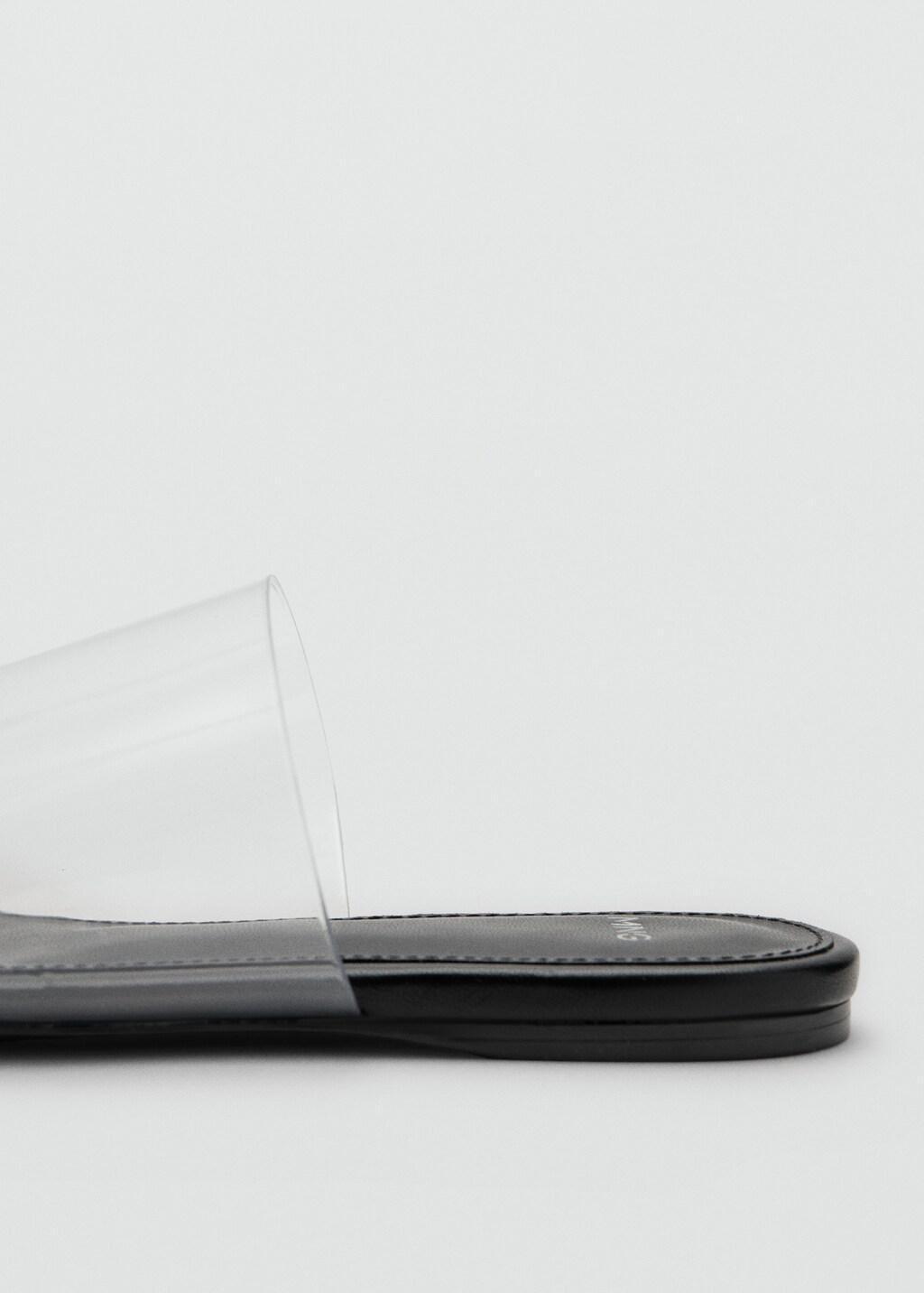 Black Vinyl Strap Sandal, Black, medium