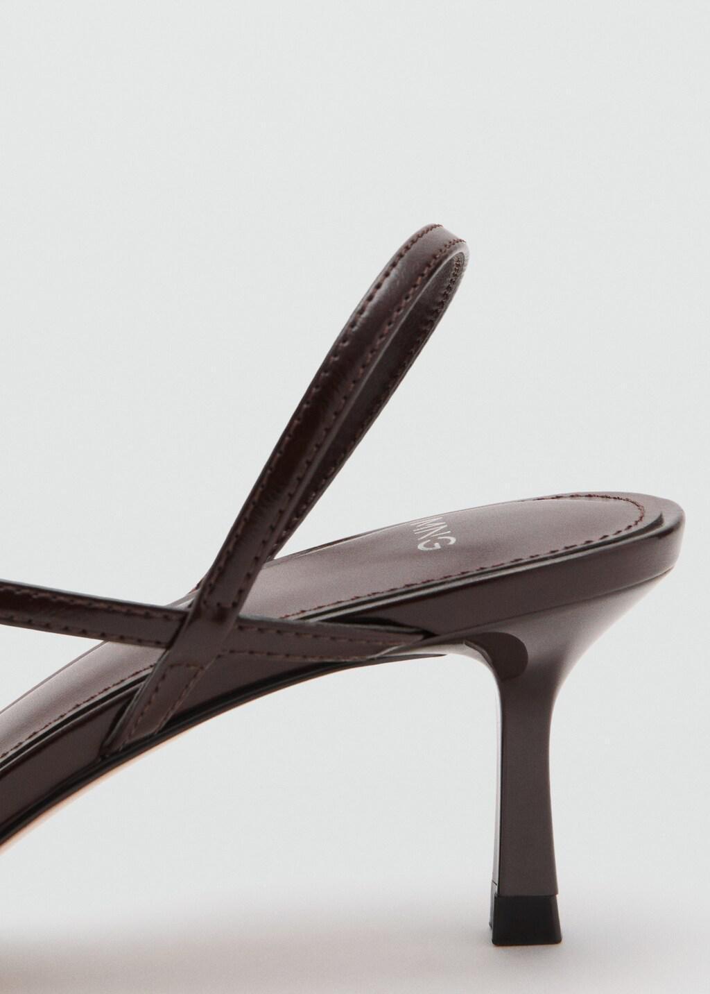 Brown Kitten Heel Sandals With Straps, Dark Brown, large image number 2