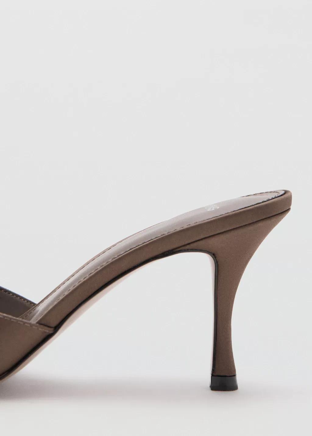 Brown Heel Non-Structured Sandals, Dark Brown, large image number 2