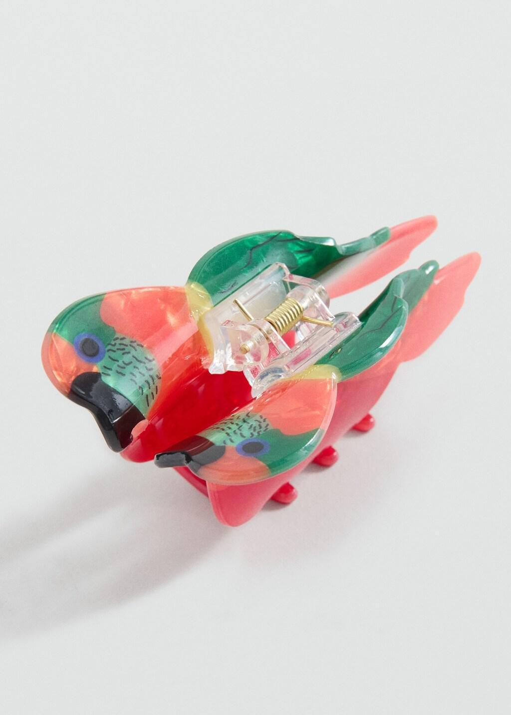 Red Multicoloured Parrot Clip, Kids Girls, Bright Red, large image number 0