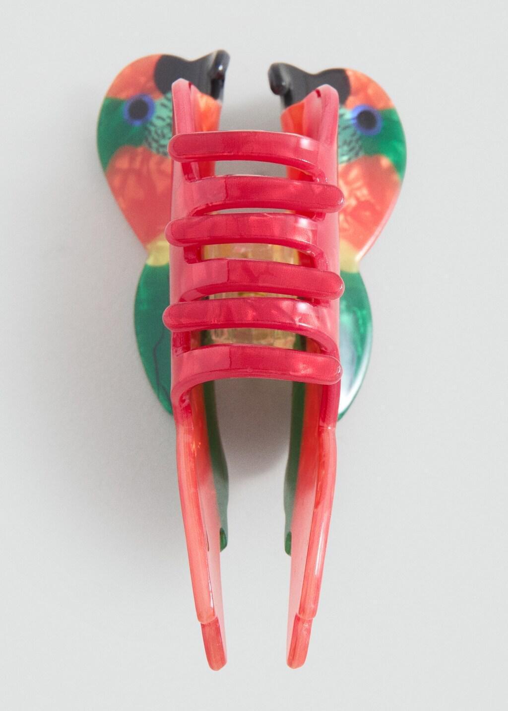 Red Multicoloured Parrot Clip, Kids Girls, Bright Red, large image number 1