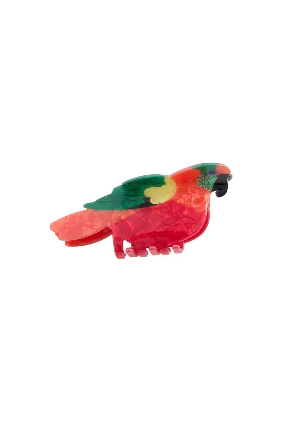 Red Multicoloured Parrot Clip, Kids Girls, Bright Red, large image number 3