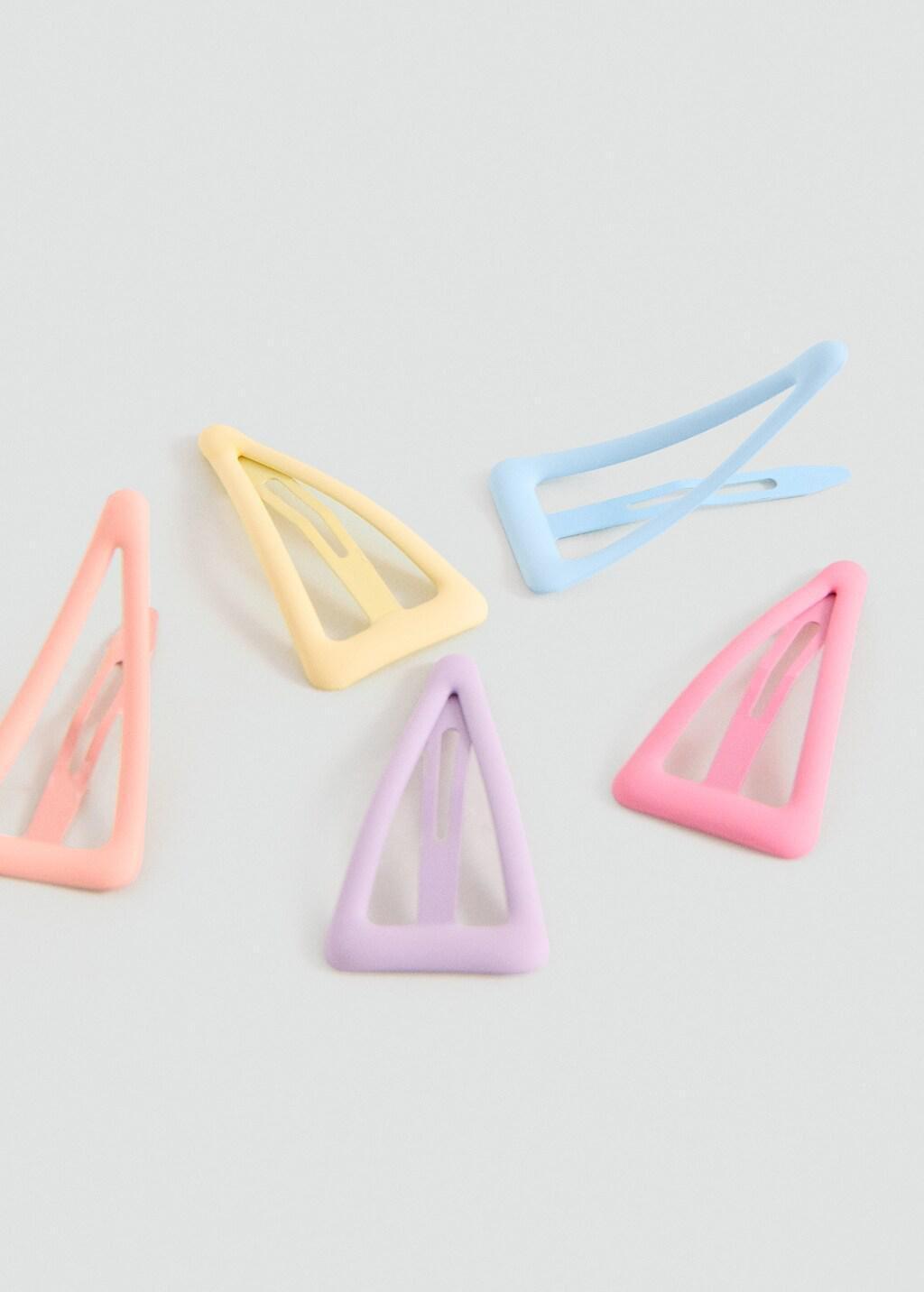 Pink Hair Clips, Set Of 5, Kids Girls, Pink, medium