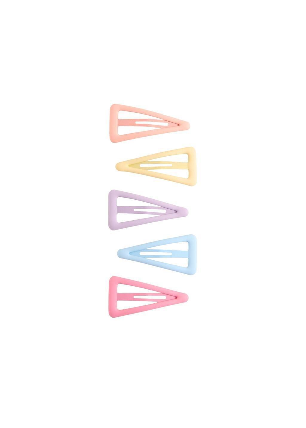 Pink Hair Clips, Set Of 5, Kids Girls, Pink, medium