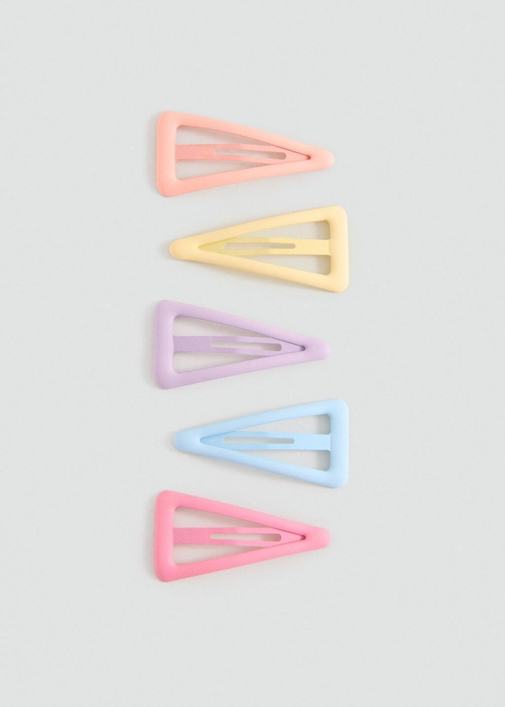 Pink Hair Clips, Set Of 5, Kids Girls, Pink, medium