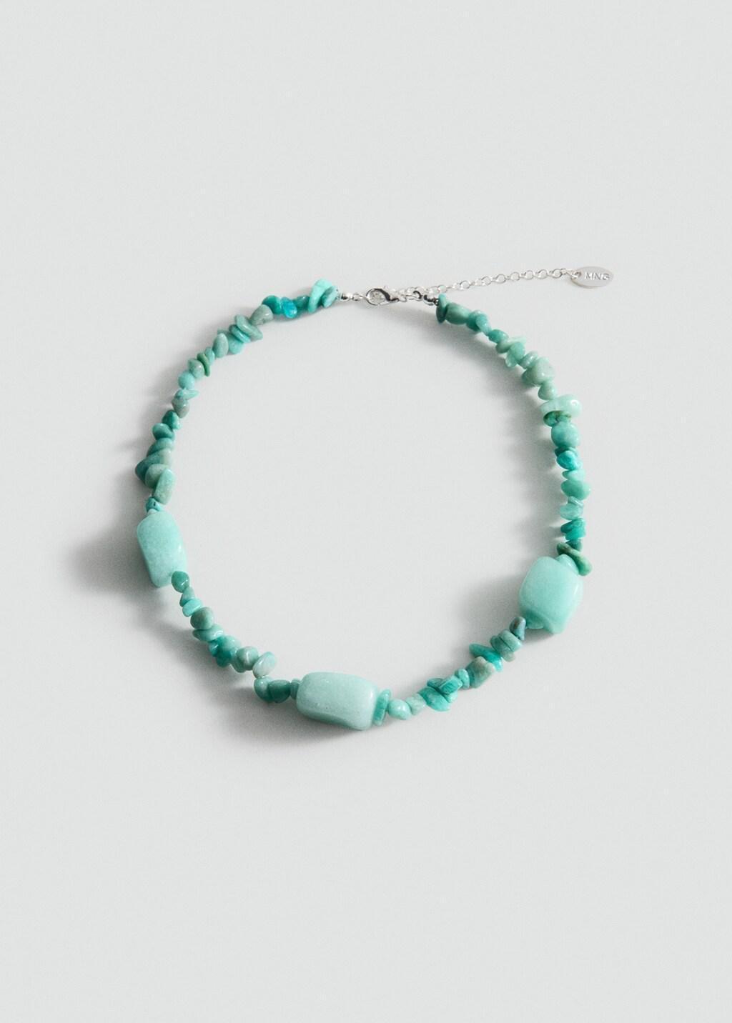 Turquoise Bead Stone Necklace, Turquoise - Aqua, large image number 4