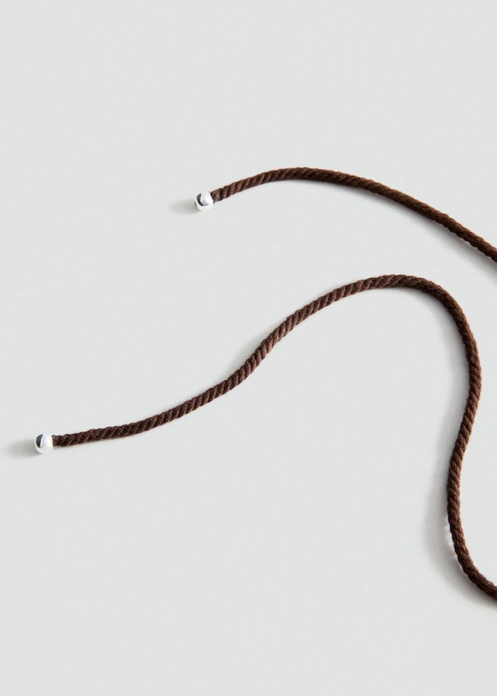 Brown Shell Cord Necklace, Brown, large image number 1