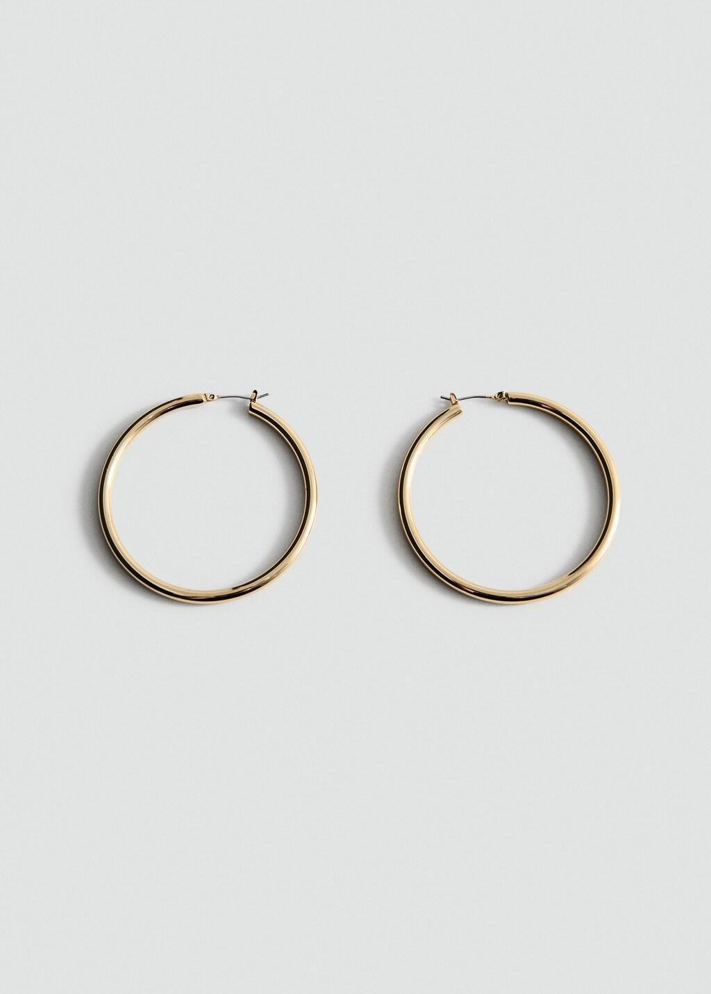 Gold Metallic Hoop Earrings, Gold, large image number 2