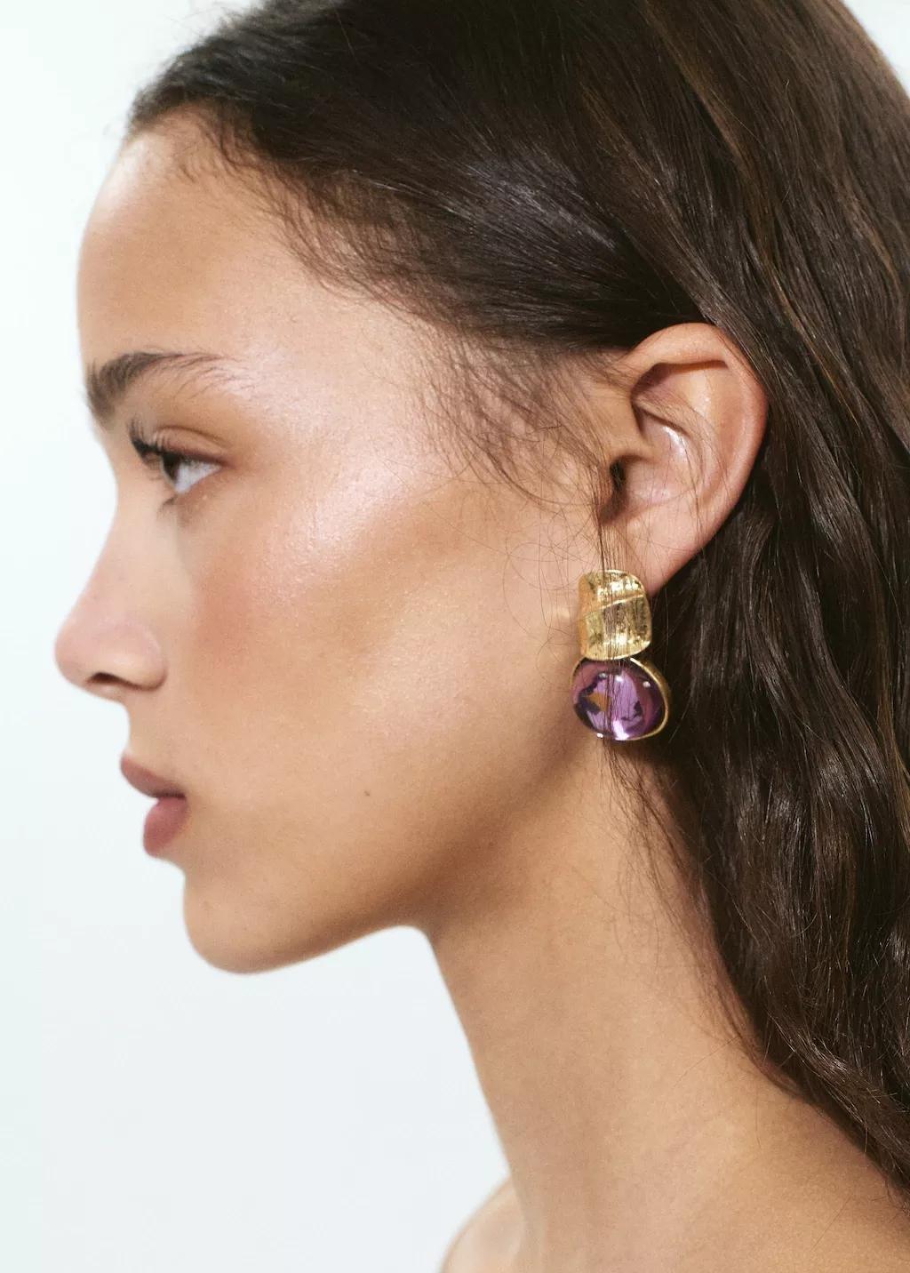 Purple Lt Pastel Resin Pendant Earrings, Light-Pastel Purple, large image number 0