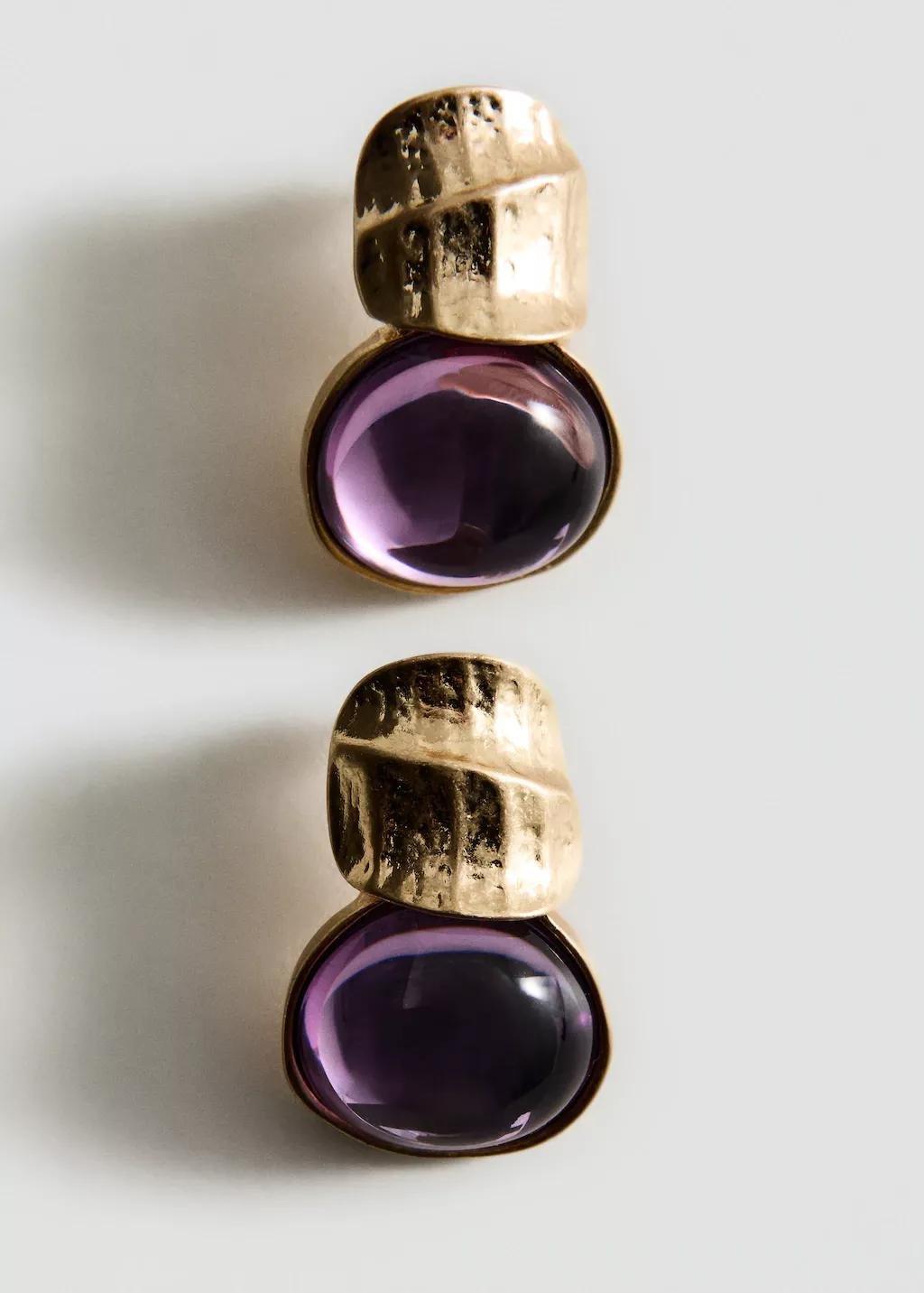 Purple Lt Pastel Resin Pendant Earrings, Light-Pastel Purple, large image number 2