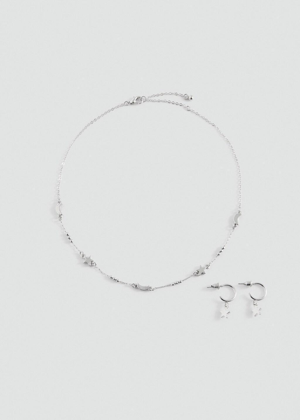 Silver Star Choker And Earrings ,Set Of 2, Kids Girls, Silver, large image number 2