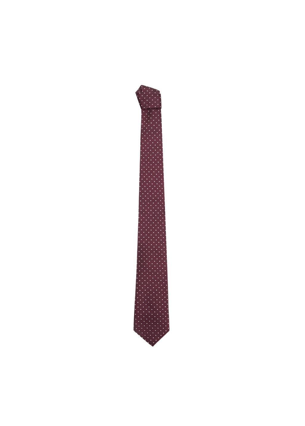 Red Polka-Dot Silk Tie, Dark Red, medium