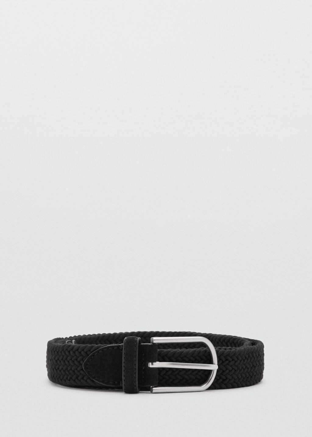 Black Braided Elastic Belt, Black, large image number 3