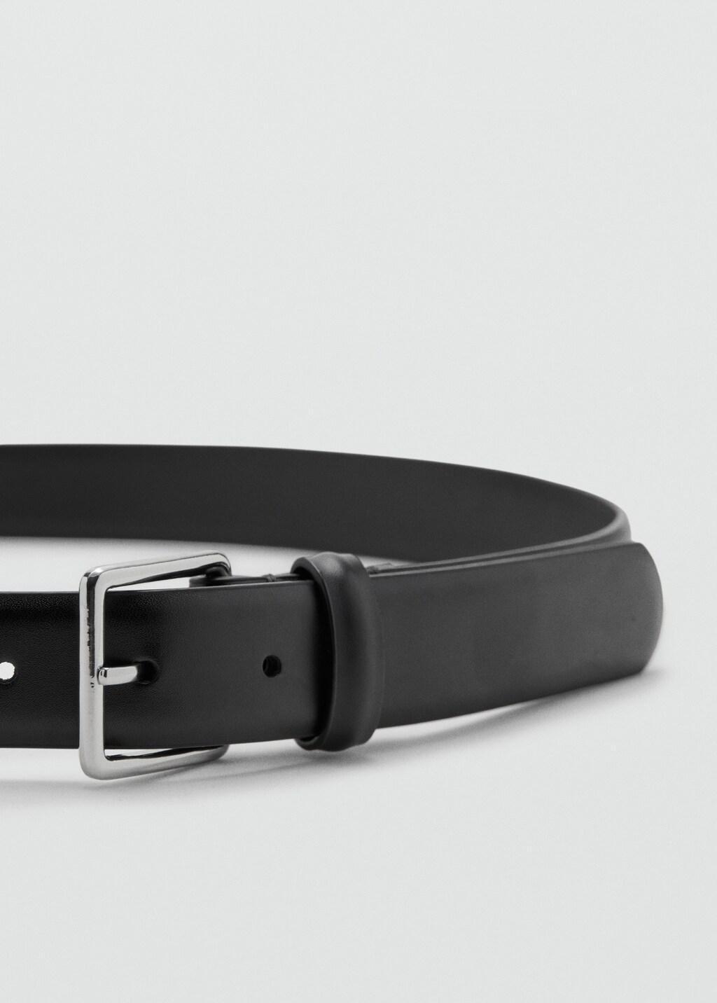 Black 100% Bovine Leather Belt, Black, large image number 0