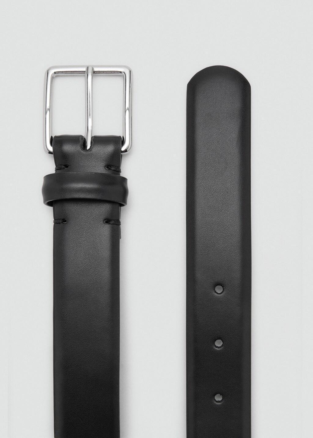 Black 100% Bovine Leather Belt, Black, large image number 1