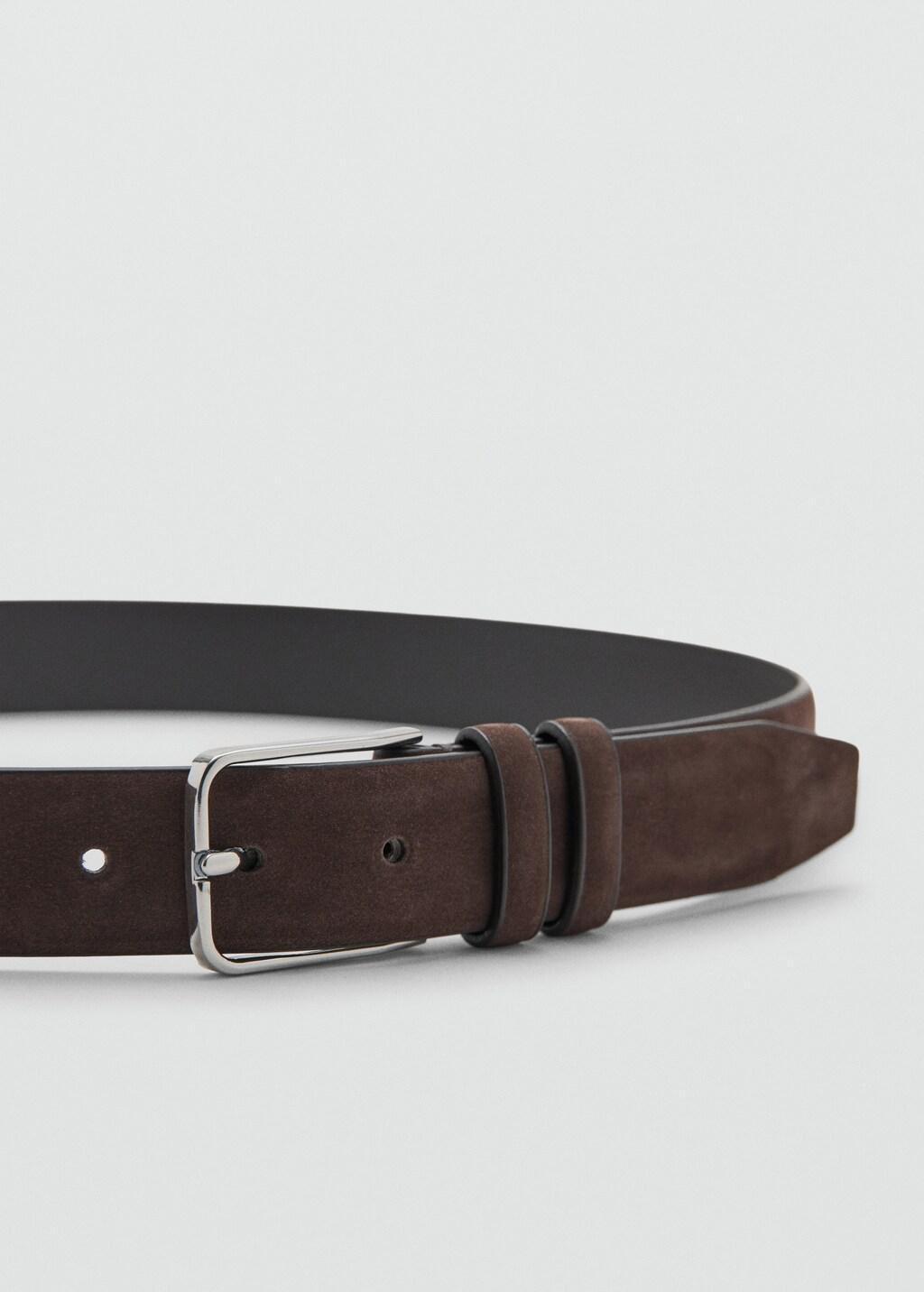 Brown Nappa Leather Belt, Dark Brown, large image number 0
