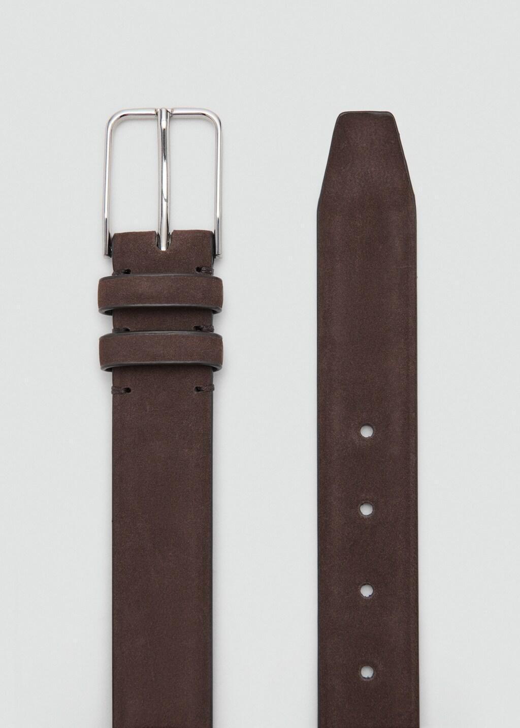 Brown Nappa Leather Belt, Dark Brown, medium