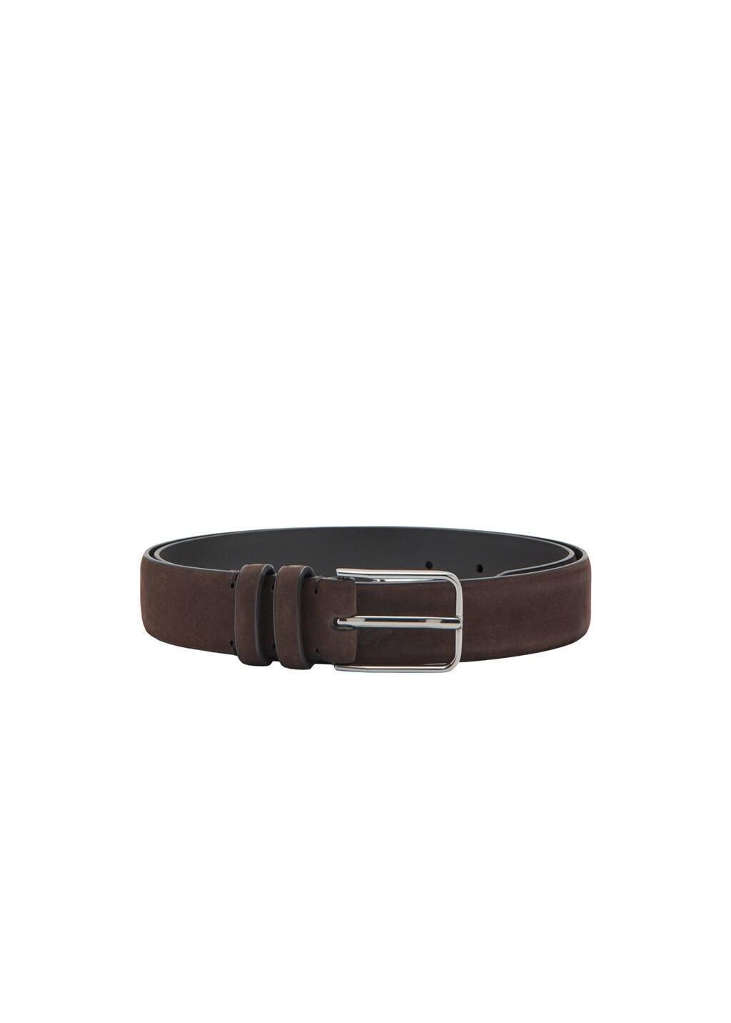 Brown Nappa Leather Belt, Dark Brown, large image number 2