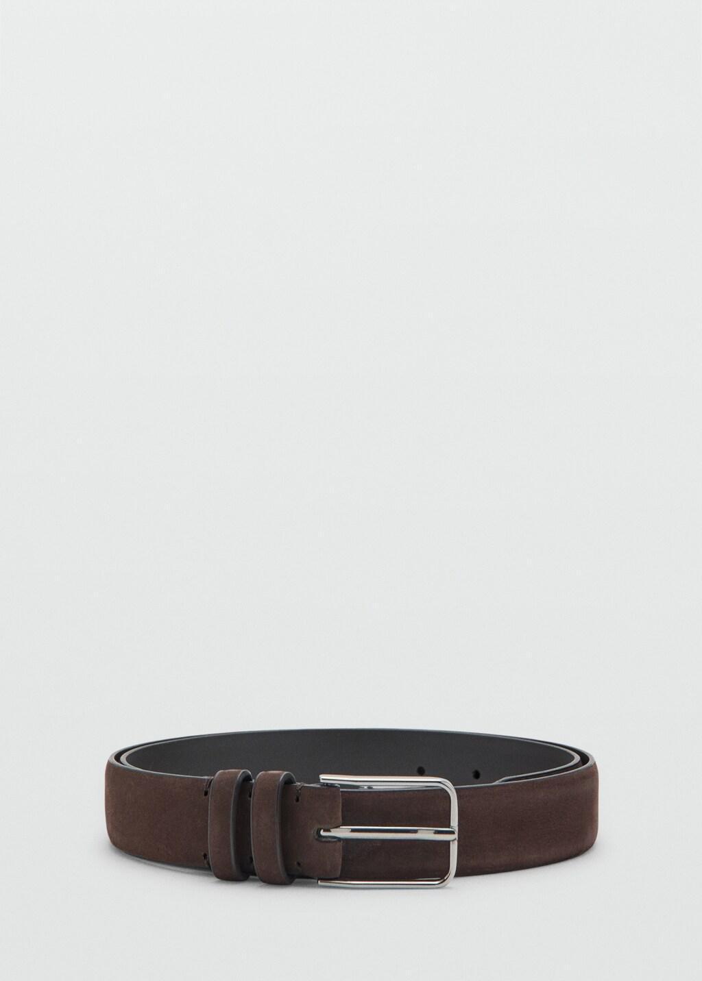 Brown Nappa Leather Belt, Dark Brown, large image number 3