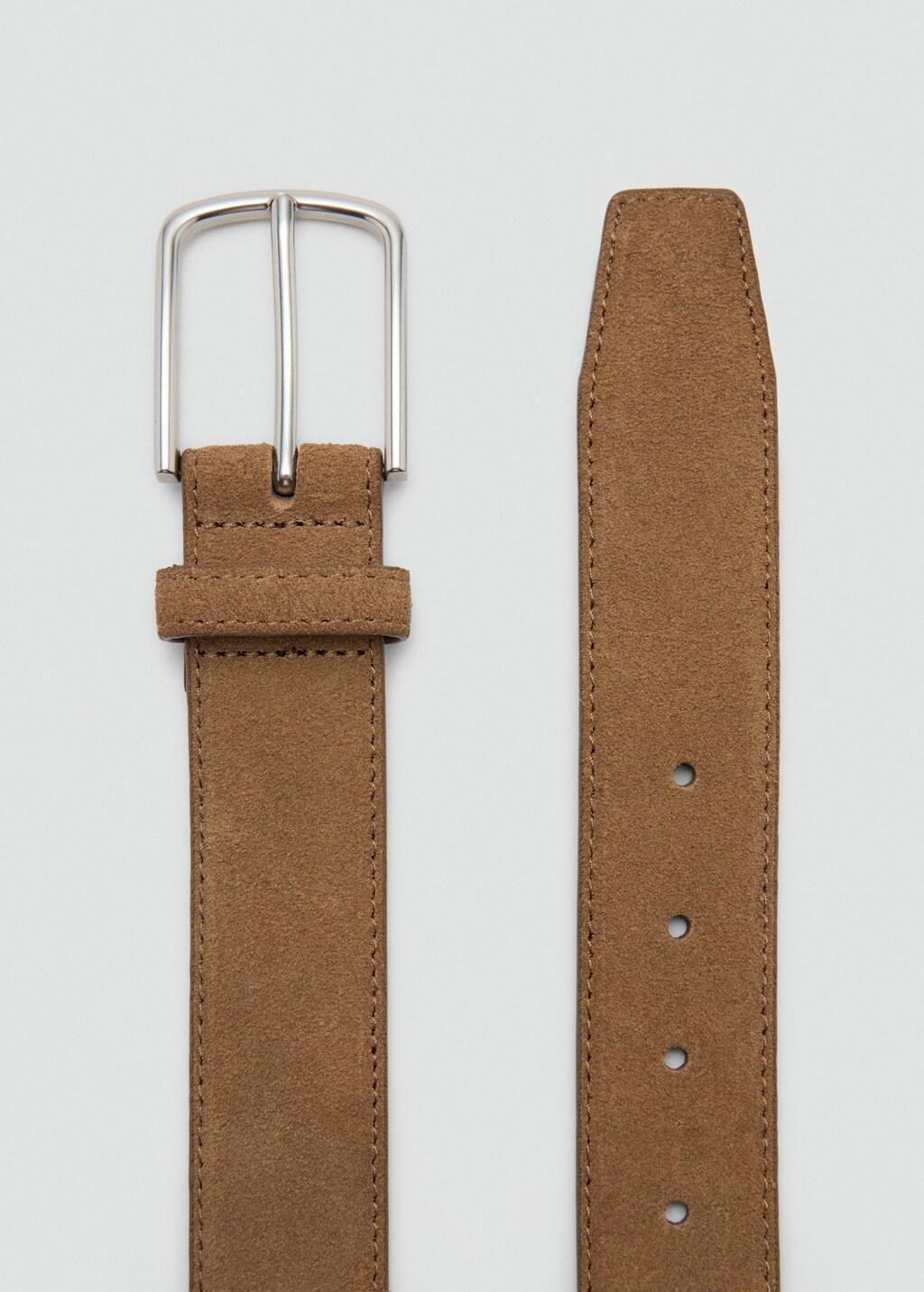 Brown Nappa Leather Belt, Medium Brown, medium