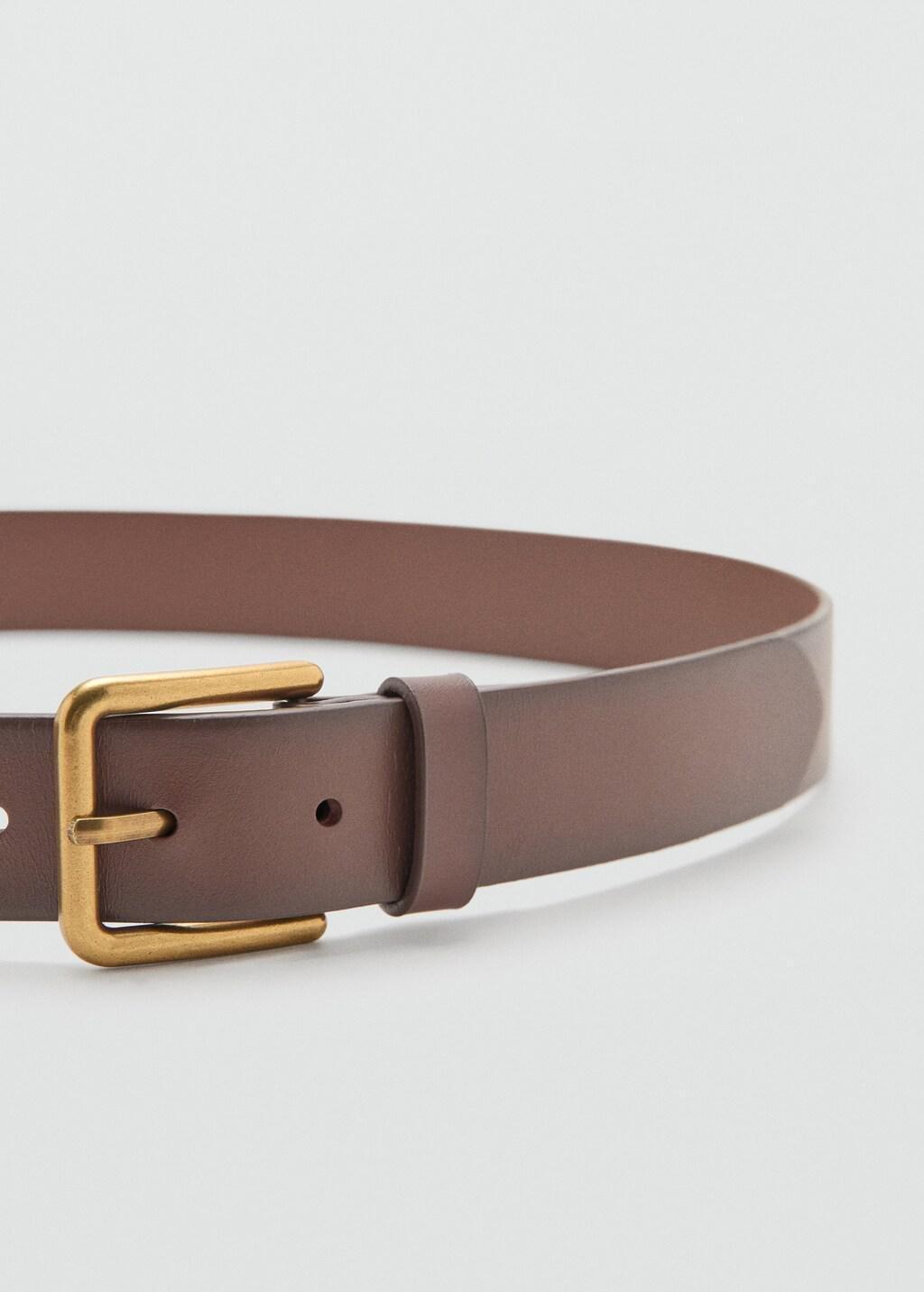 MEDIUM BROWN Square buckle belt, Medium Brown, medium