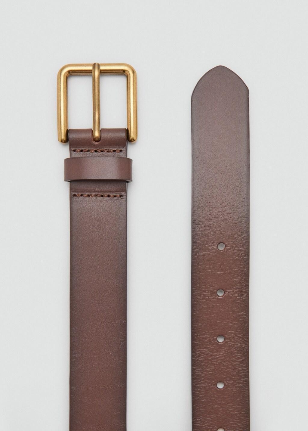 MEDIUM BROWN Square buckle belt, Medium Brown, large image number 1