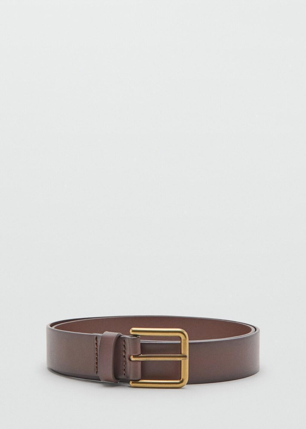 MEDIUM BROWN Square buckle belt, Medium Brown, large image number 3