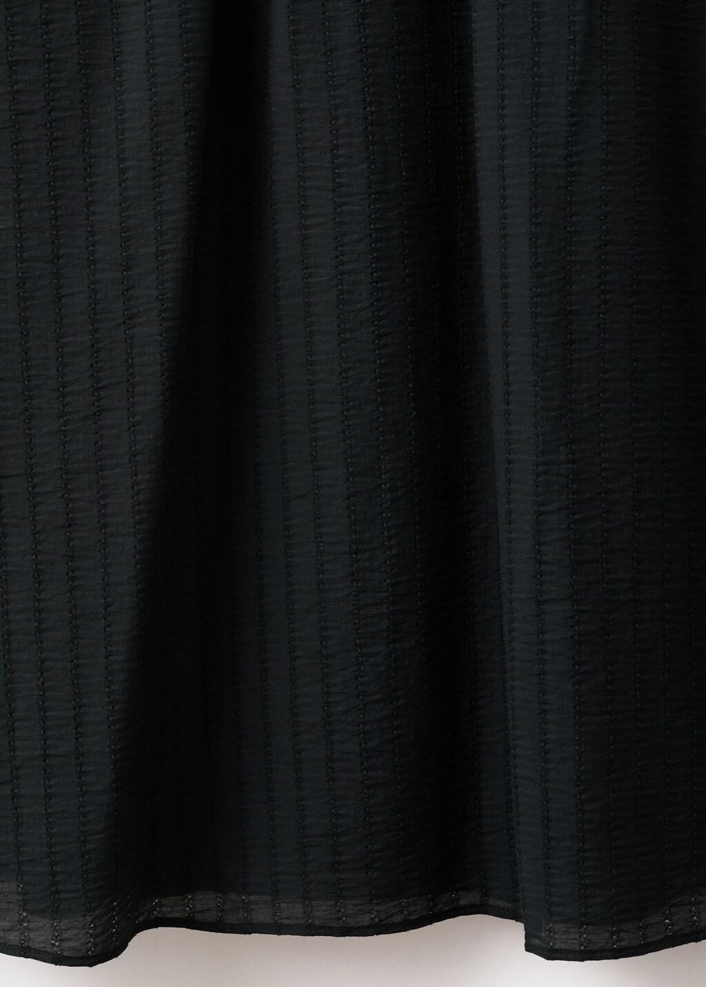 Black Textured Dress With Gathered Detail, Black, large image number 1
