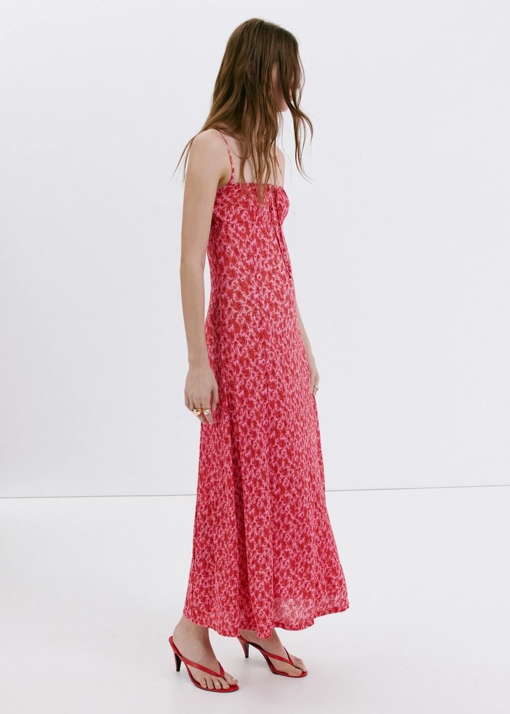 Pink Floral-Print Pleated Dress, Pink, large image number 0