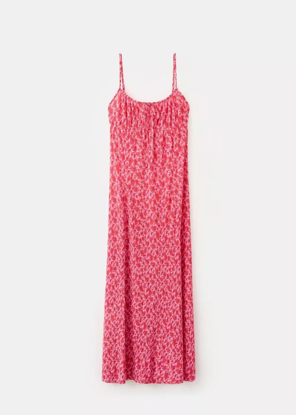 Pink Floral-Print Pleated Dress, Pink, large image number 8