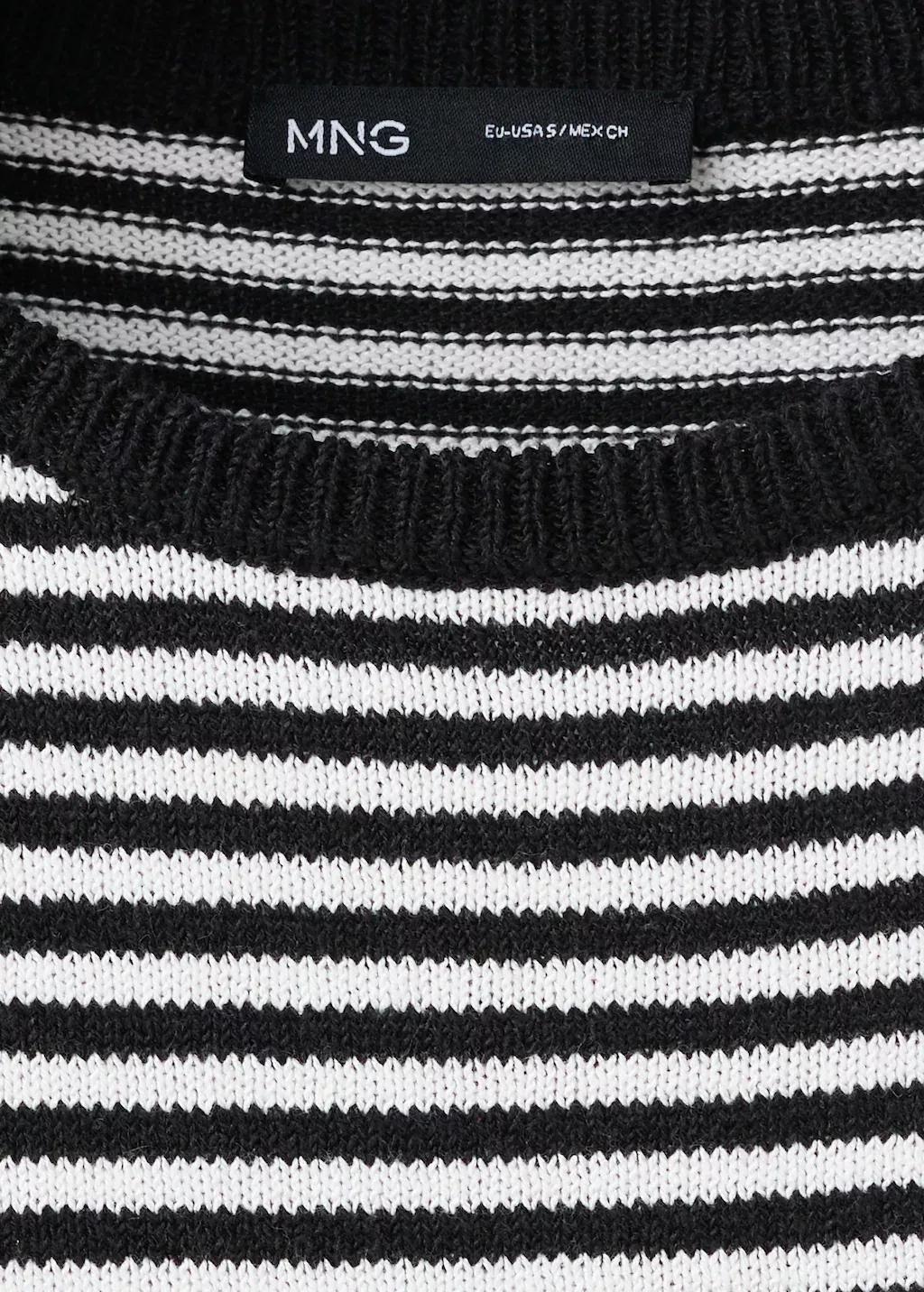 Black Cotton Mix Knit Sweater, Black, large image number 1